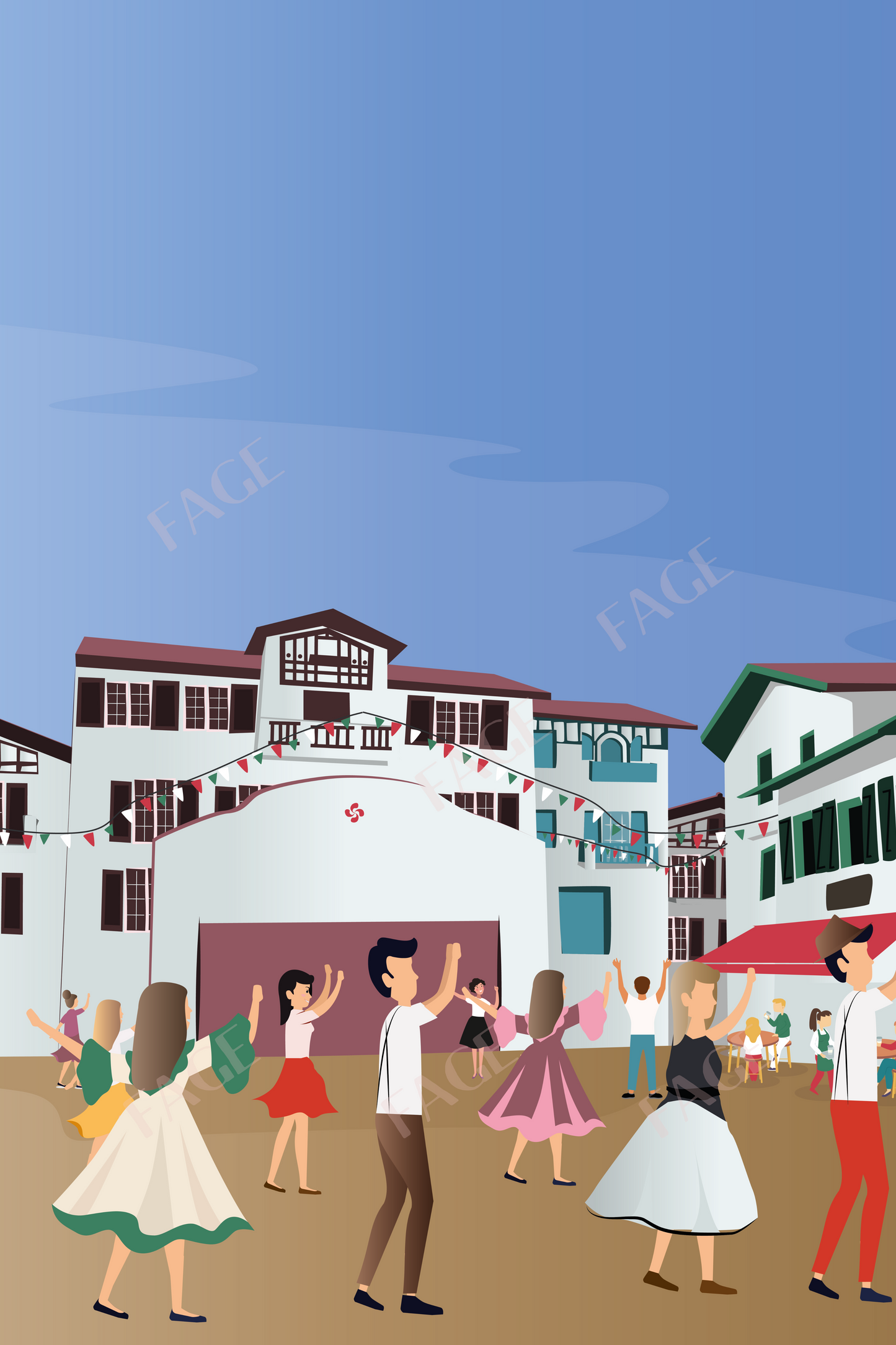 Affiche Pays-Basque - Danse Basque