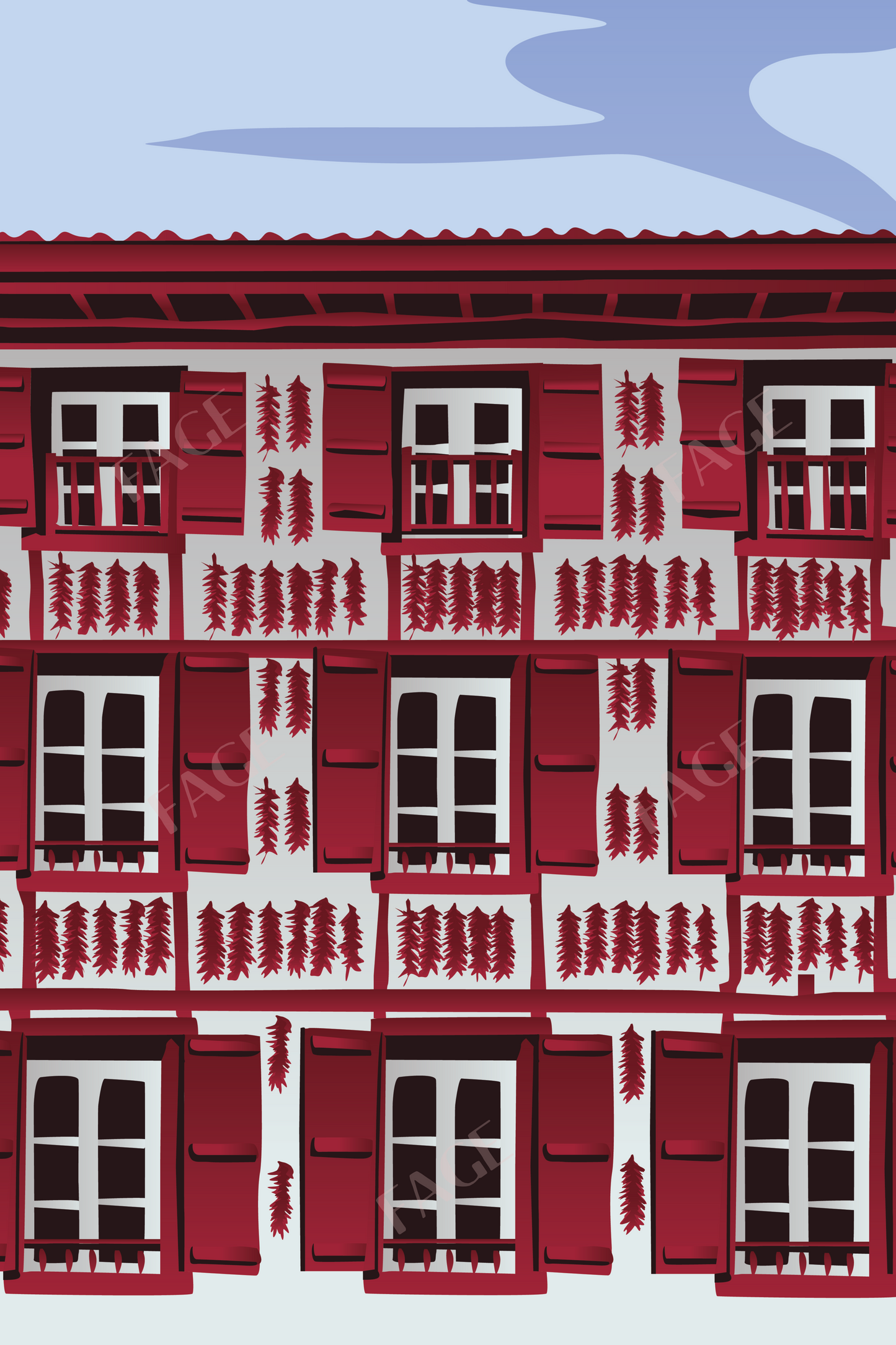 Affiche du Pays-Basque - Espelette