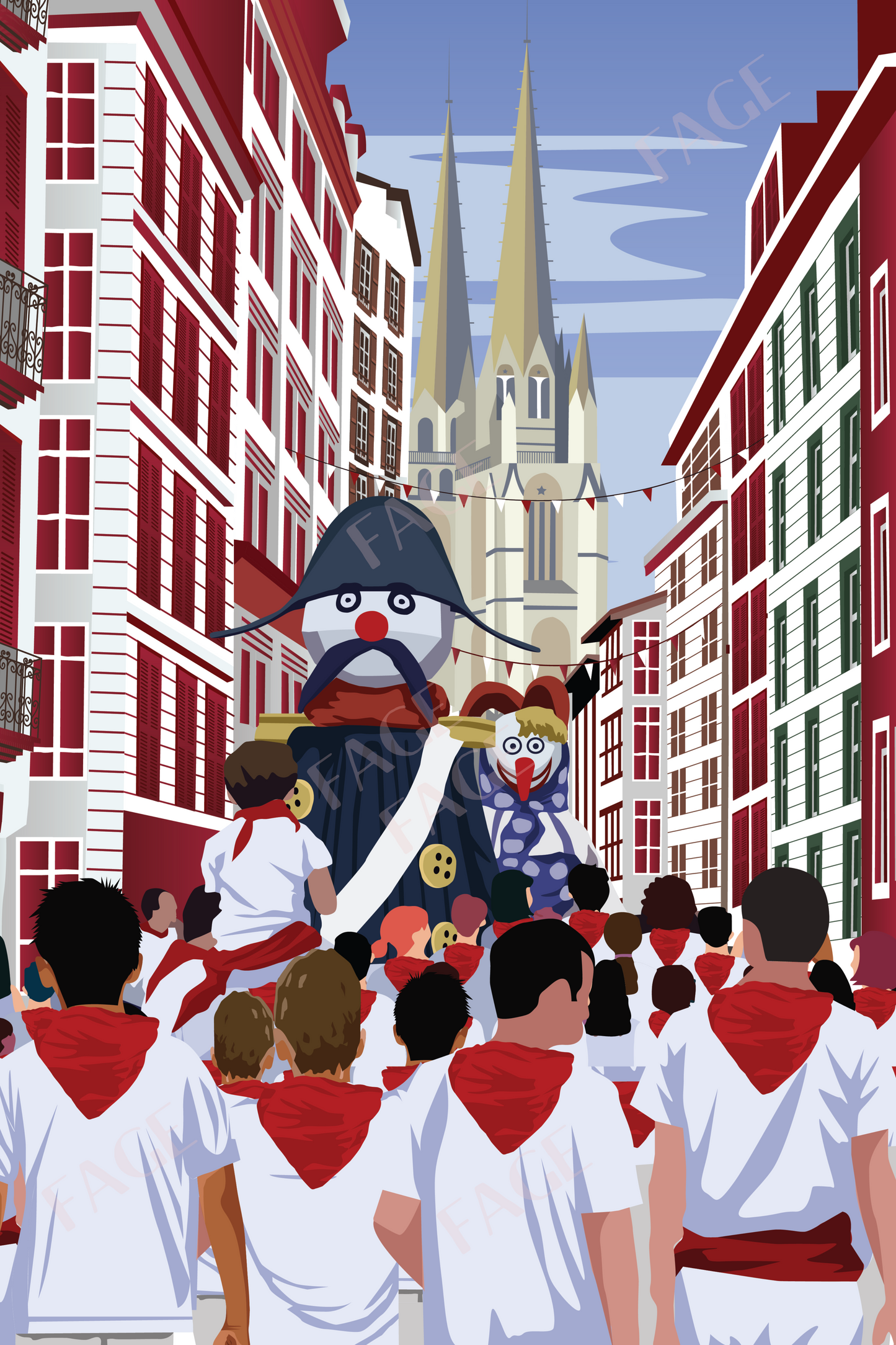 Affiche Pays-Basque - Les Fêtes de Bayonne