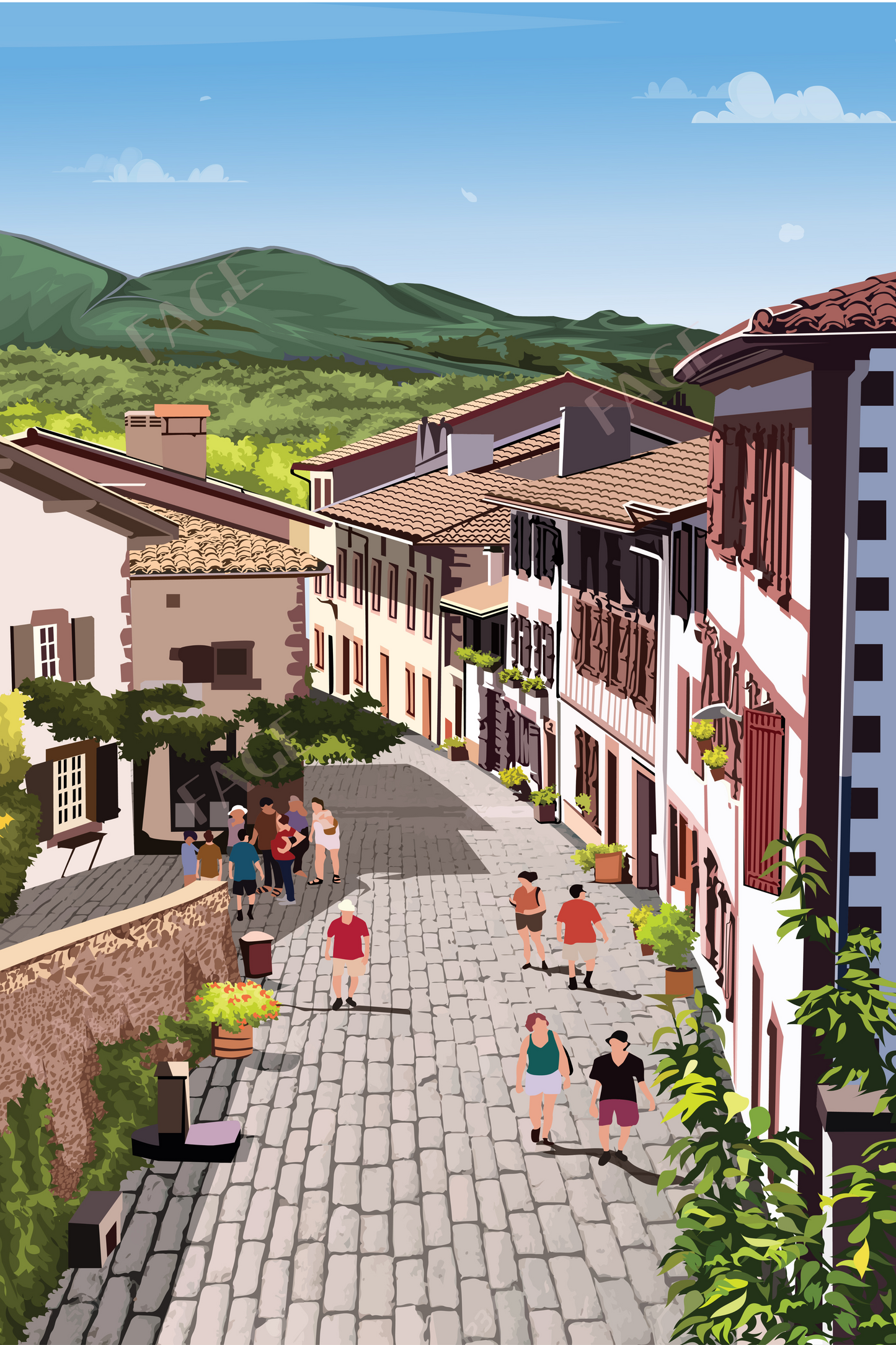 Affiche Pays-Basque - Saint-Jean-Pied-de-Port