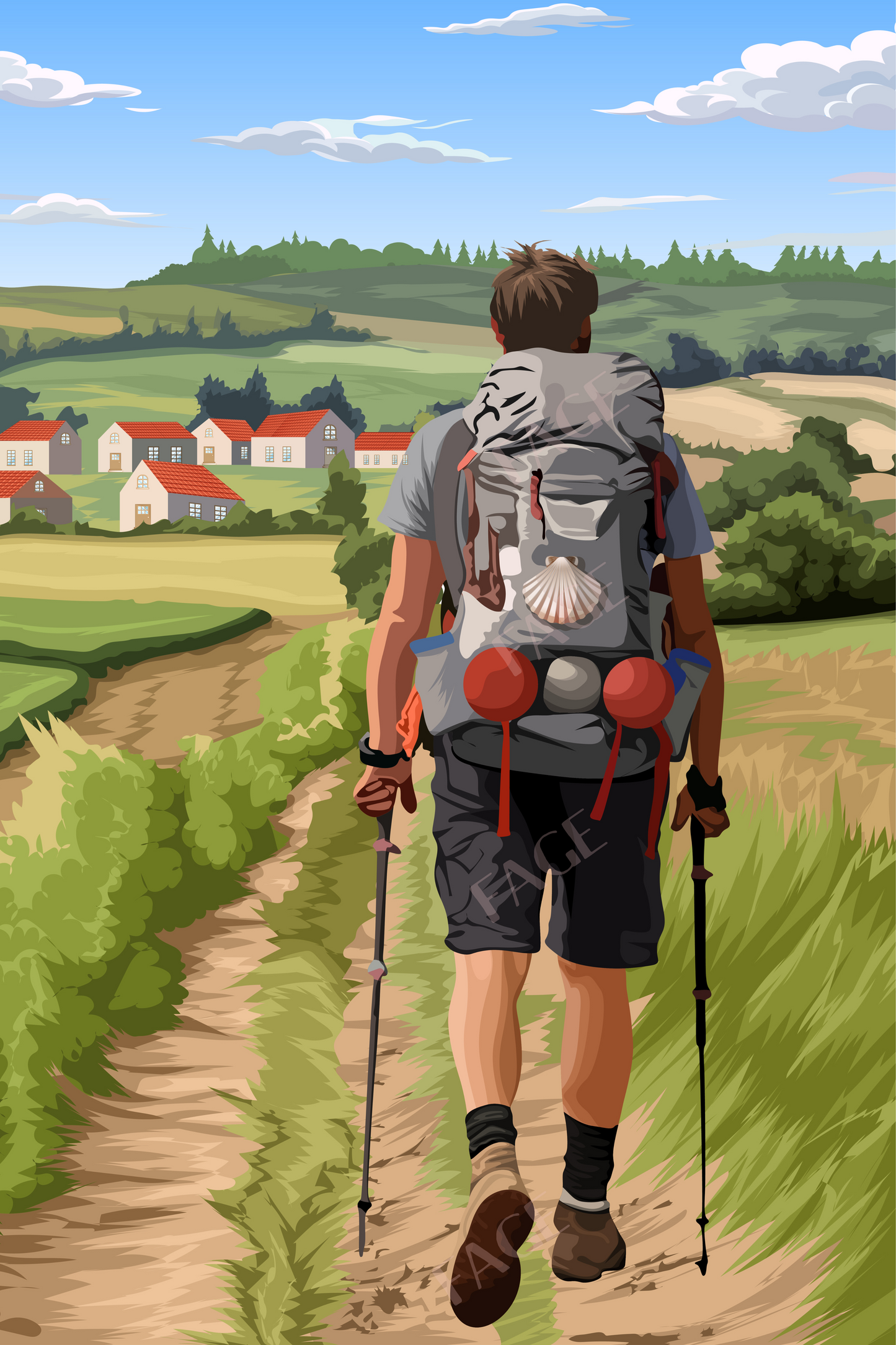 Chemin de Saint Jacques de Compostelle - Carte postale