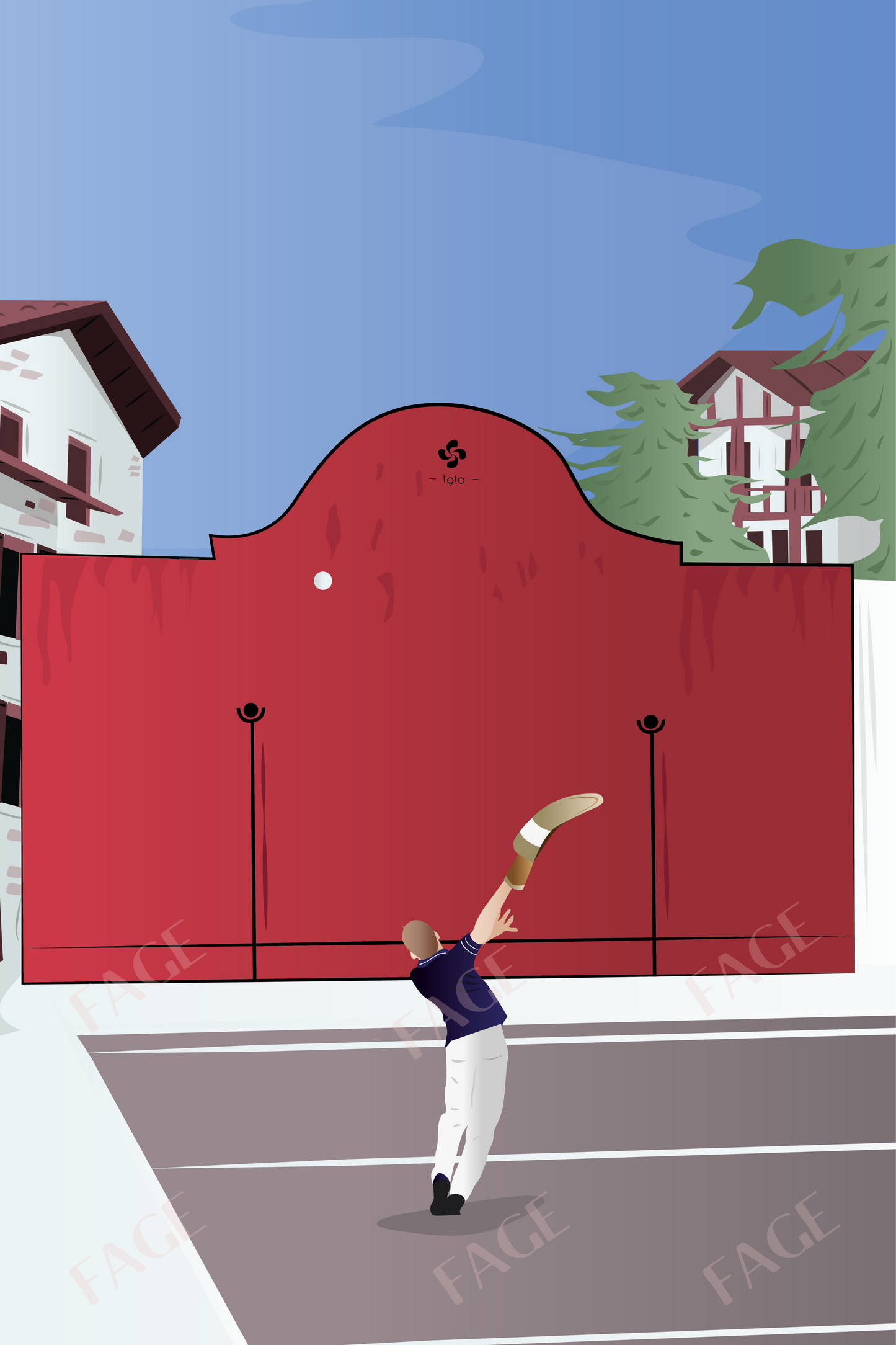 Affiche Pays-Basque - Pelote Basque