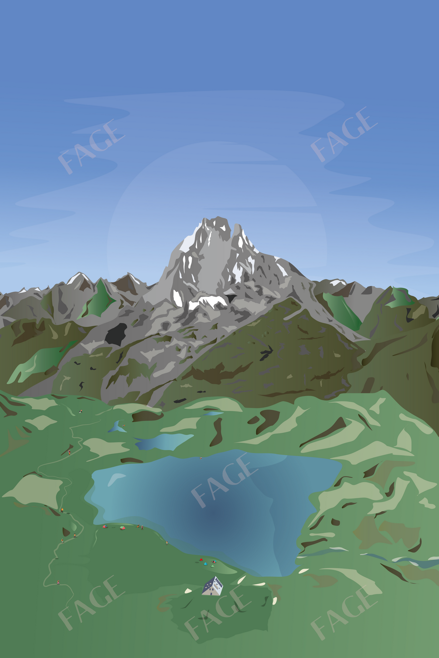 Affiche Pyrénées - Pic du Midi d'Ossau