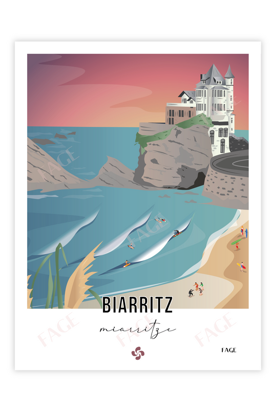 Affiche Biarritz Côte des Basques