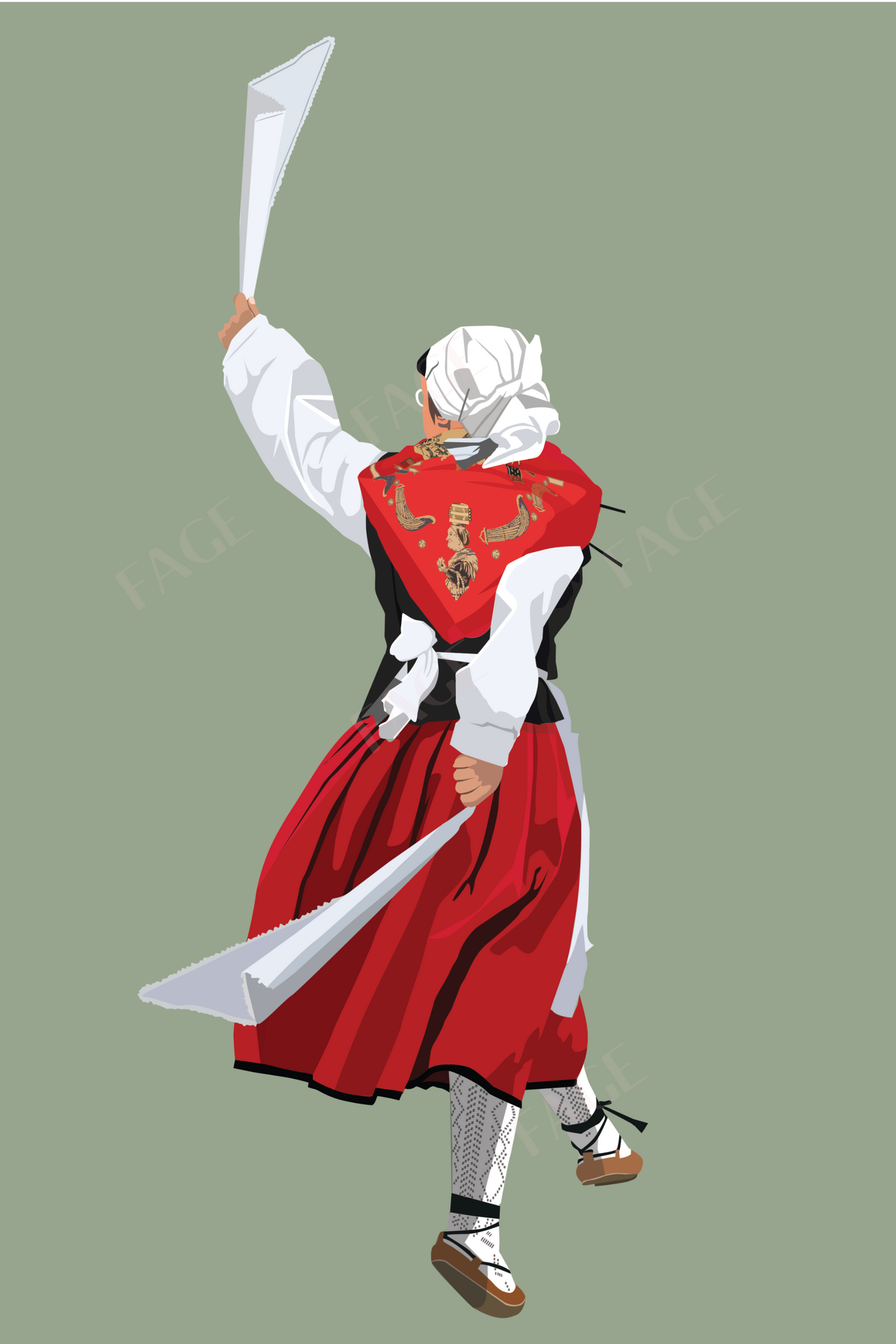 Affiche du Pays Basque - La Danse Basque Traditionnelle