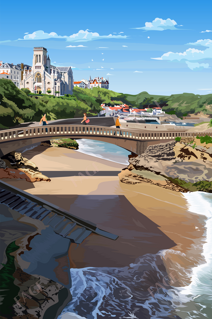 Affiche Biarritz Port des Pêcheurs