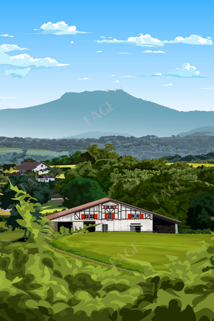 Affiche Pays-Basque - La Rhune Montagne