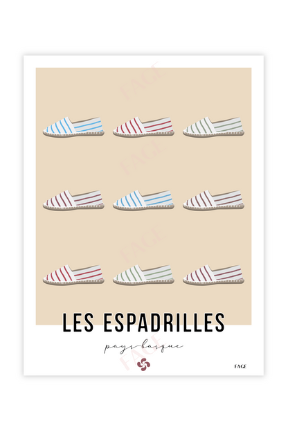 Affiche Pays-Basque - Les Espadrilles