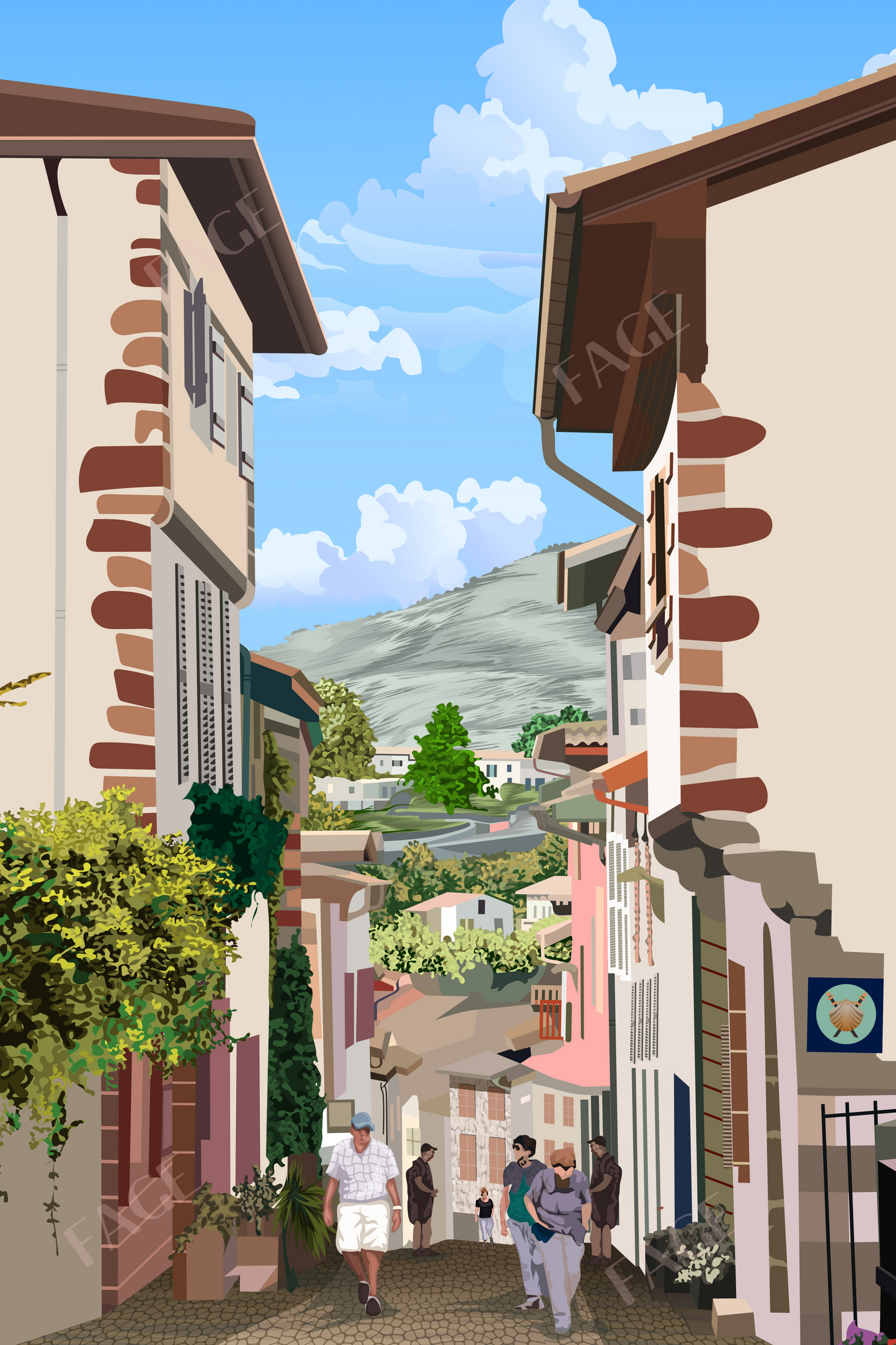 Affiche Pays-Basque - Saint-Jean-Pied-de-Port