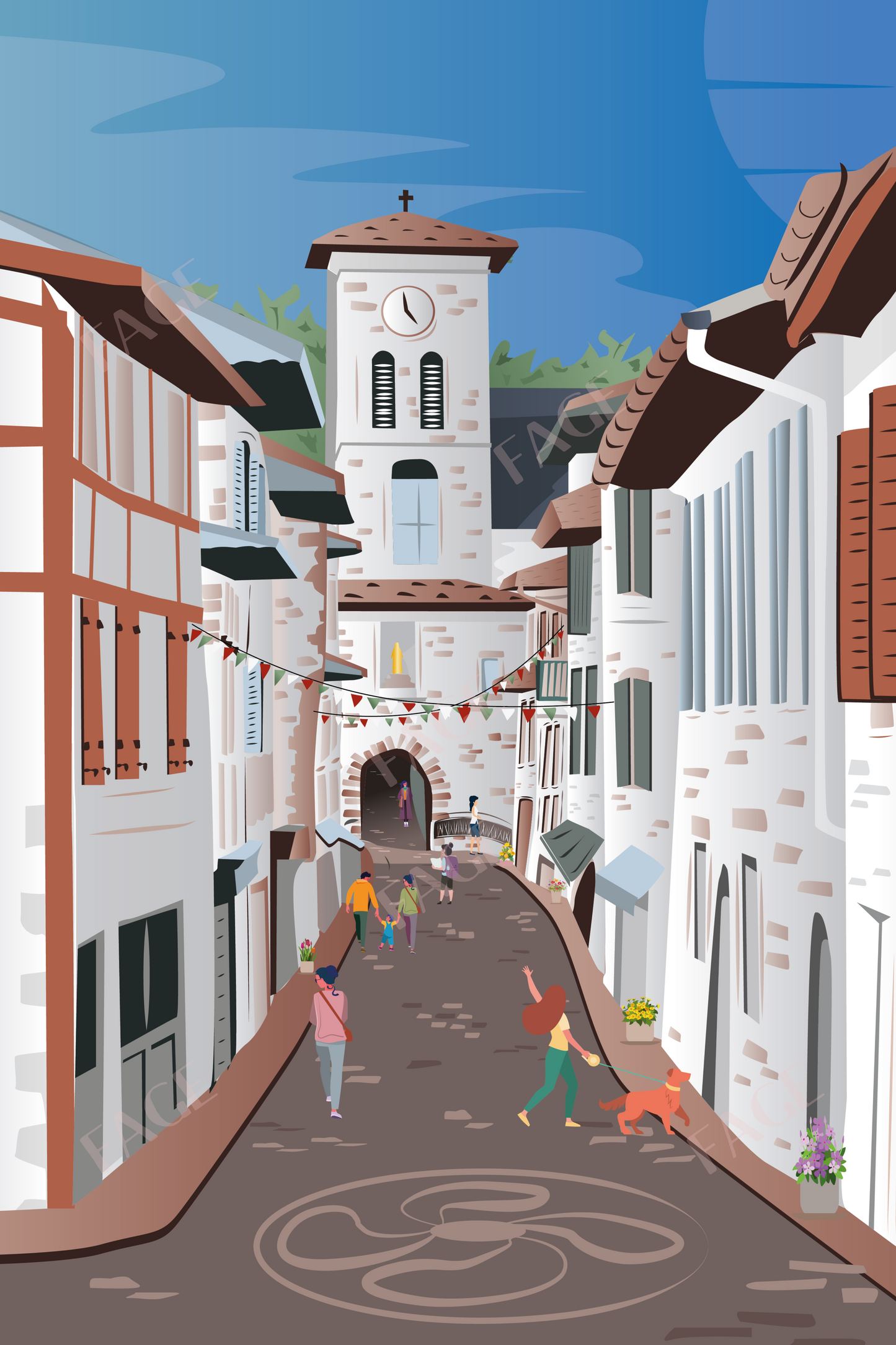 Affiche Pays-Basque - Saint-Jean-Pied-de-Port