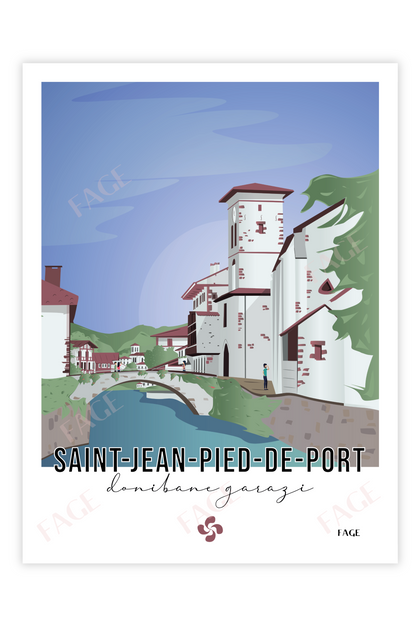 Affiche Pays-Basque - Saint-Jean-Pied-de-Port
