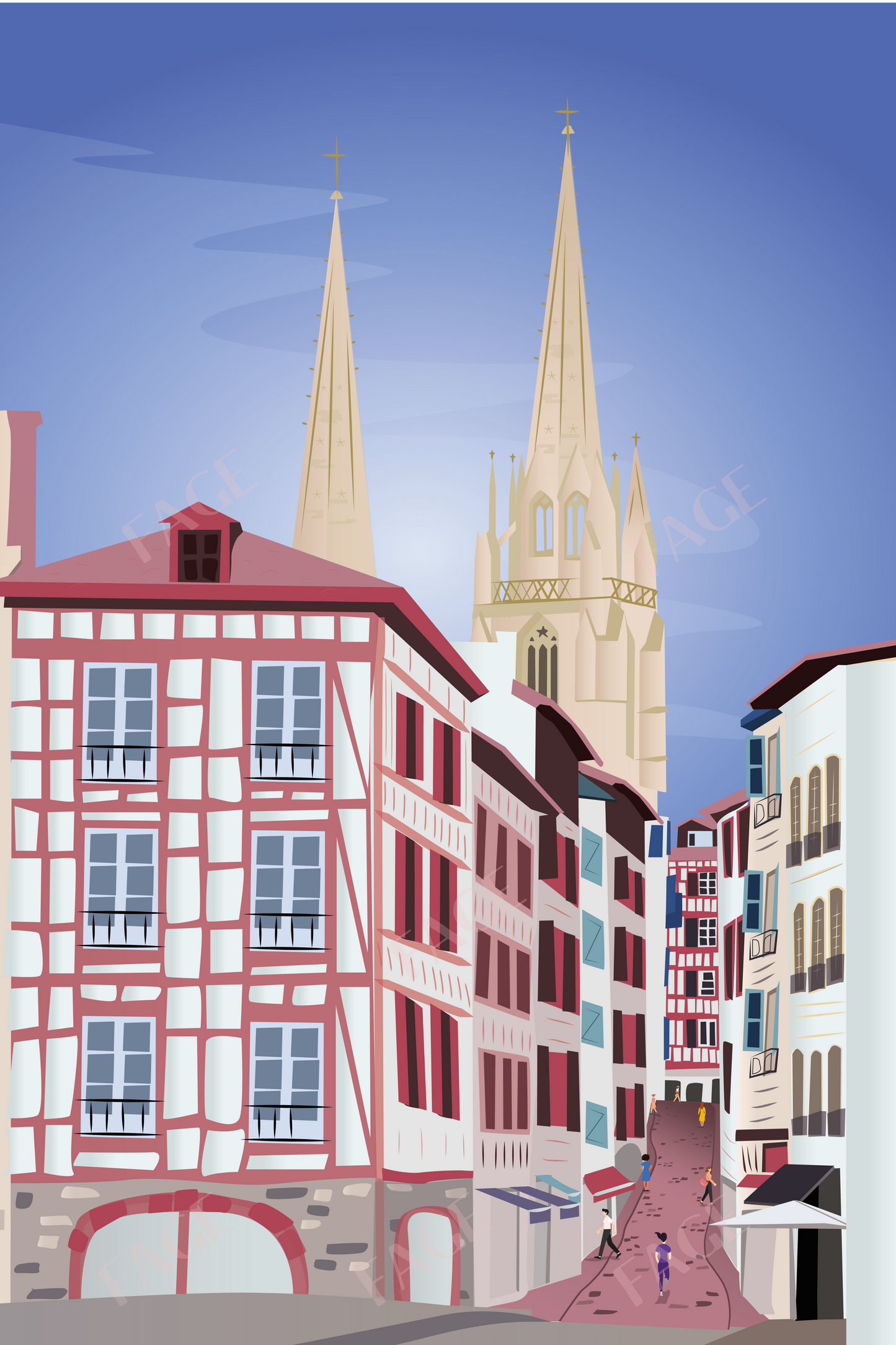Affiche de Bayonne Cathédrale